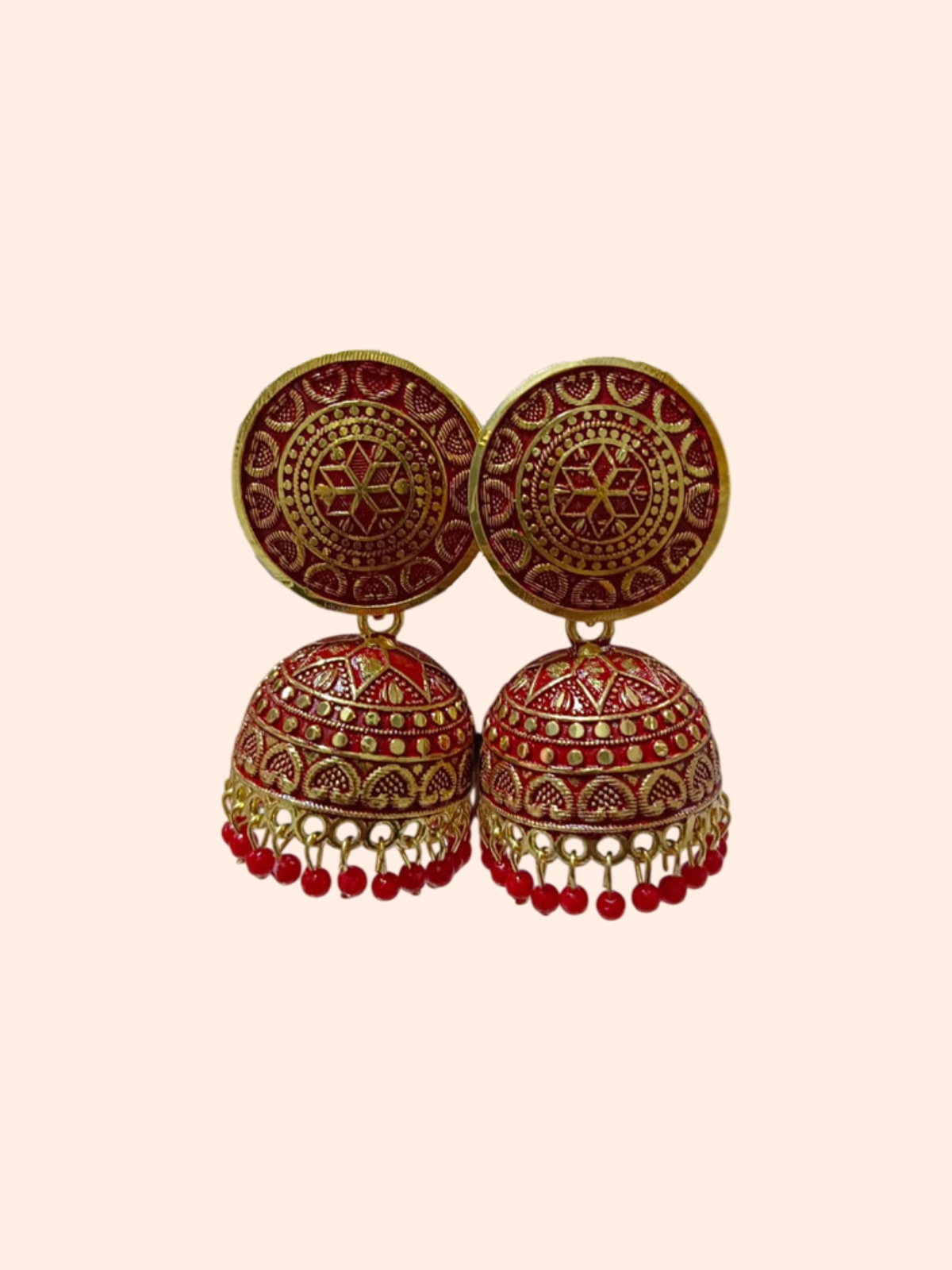 Ruby Temple Jhumka