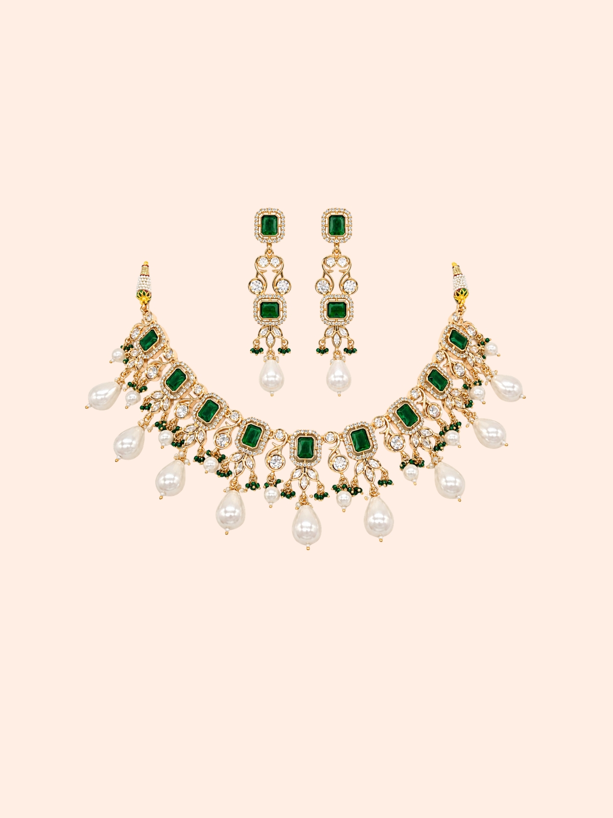 Emerald Bloom Necklace Set