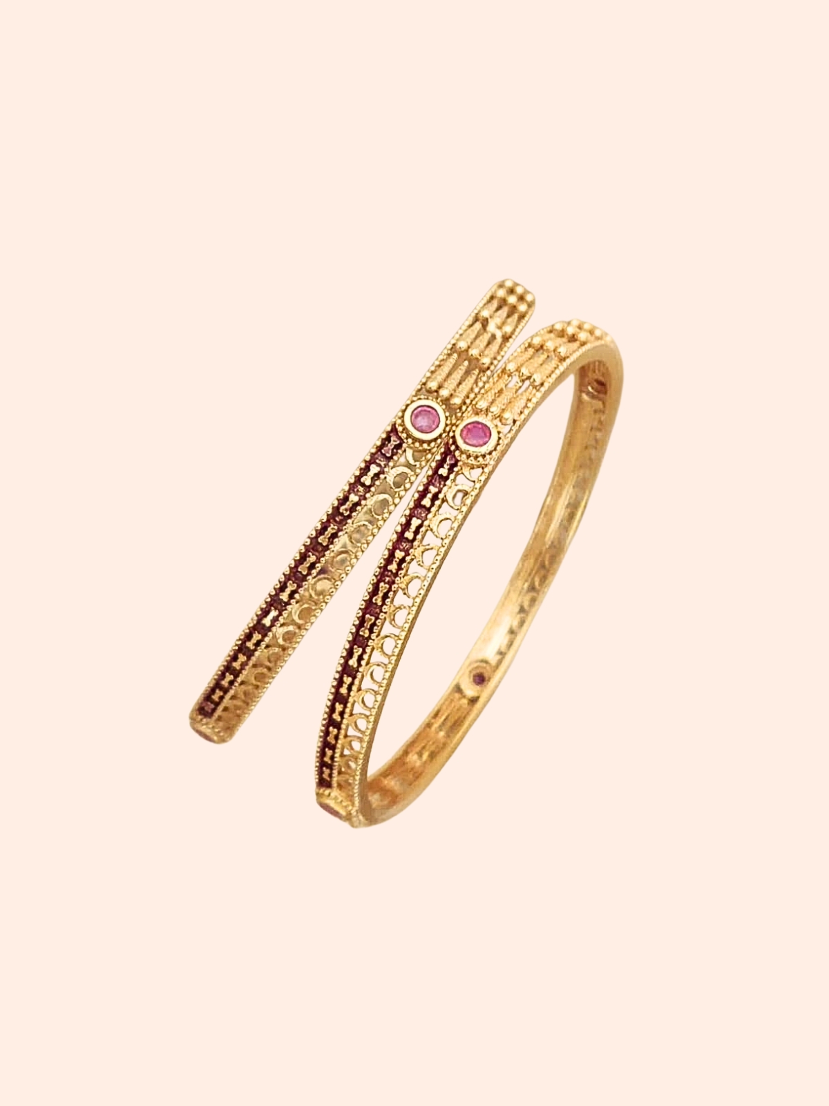 Rose Gold Twin Bar Kada